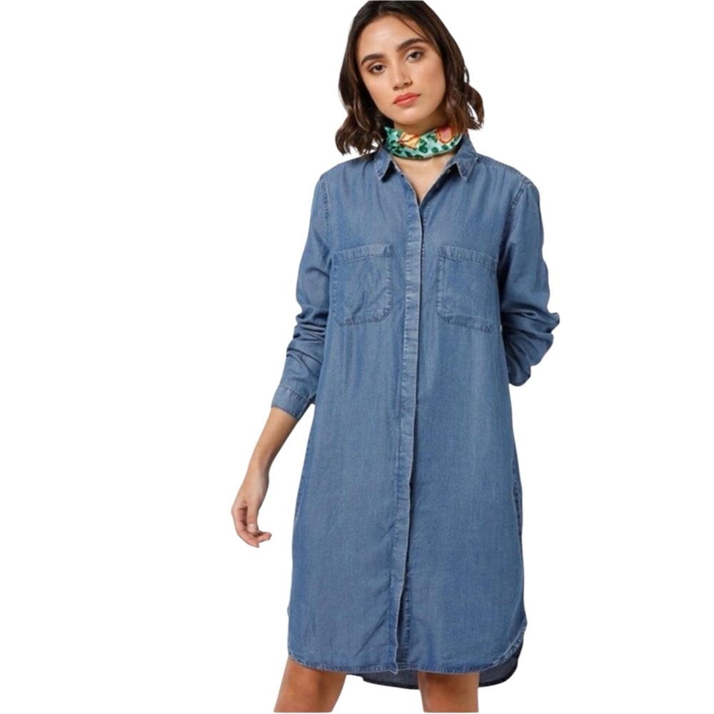 Chico’s Denim Long Sleeve Shirt Dress